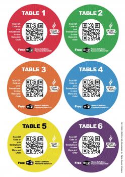 Table stickers, round, 90 mm - 6 per sheet - 100 sheets - MEDIA134